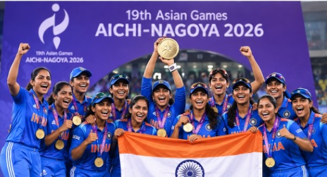 Asian Games 2026 में गोल्ड मेडल जीतने के बाद भारतीय महिला क्रिकेट टीम